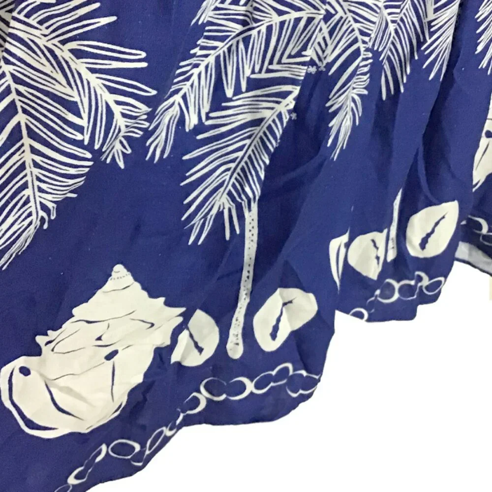 Farm Rio Mixed Ondina Blue Midi Cut out Ruched Sided Buttoned Down Maxi Dress - Picture 10 of 16